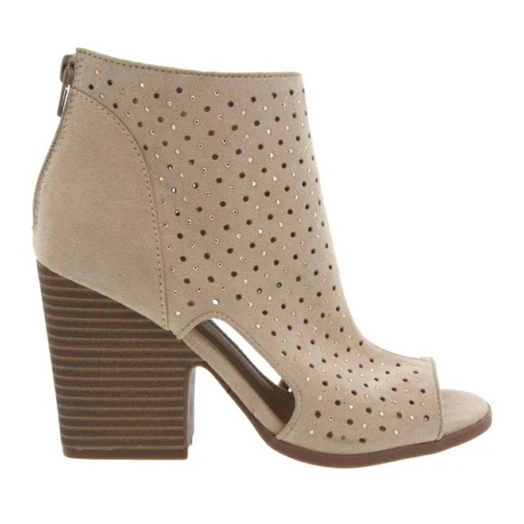 Rampage Vionna Open Toe Bootie Sandals!Soft, man-made upper, Taupe Size 8 - Picture 2 of 9